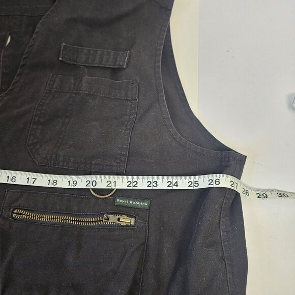 Royal Robbins Vest Mens XXL Black Travel Utility Multi Pocket Mesh Outdoor H576 - Picture 6 of 10